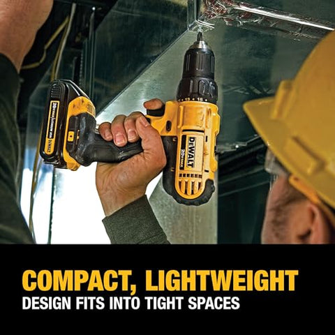 DEWALT 20V Max Cordless Drill / Driver Kit, Compact, 1/2-Inch (DCD771C2), Dewalt Yellow