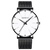 Minimalist Steel Mesh Style Wristwatch (Quartz) - Black-White