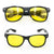 Yellow Tint Glasses for Driving in day or evening and reduces Blue Light damage and fatigue (Black)