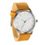 Casual Leather Style Wristwatch (Quartz) - Brown-White