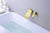 SUMERAIN Bathroom Waterfall Wall Mount Tub Faucet Set Brushed Gold Finish Bathtub Filler Single Handle