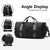 Sports Gym Bag with Wet Pocket & Shoes Compartment, Waterproof Shoulder Weekender for Women and Men Swim Travel Lightweight easy Carry on Black