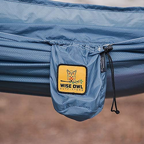 Wise Owl Outfitters Camping Hammock - Lightweight, Portable Hammock w/Tree Straps - Outdoor Hammock for Beach, Hiking, Backpacking and Travel, Blue