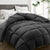 HYLEORY All Season King Size Bed Comforter - Cooling Down Alternative Quilted Duvet Insert with Corner Tabs - Winter Warm - Machine Washable - Dark Grey