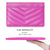 AUNER LEATHER Card Holder Wallet for Women, Quilted Leather, RFID Blocking (Hot Pink)